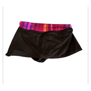 Women's La Blanca Swim Skirt Size 8 Black Multi-colored